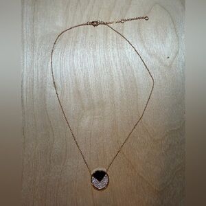 Charlie Paige Gold Necklace with Black Pendant‎